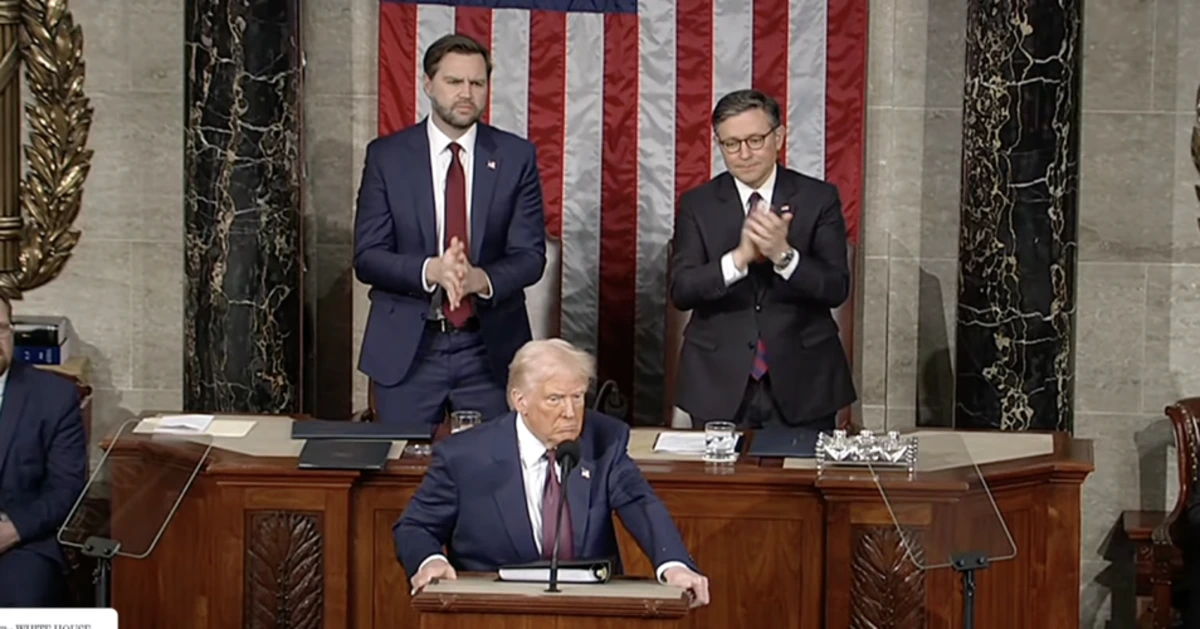 President Donald Trump, Vice President J.D. Vance and Speaker Mike Johnson. Credit: White House